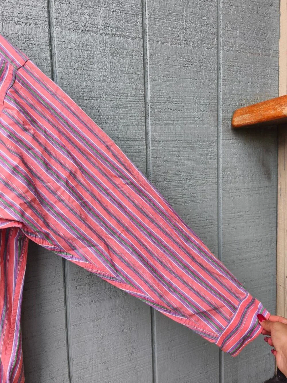 Men's Polo Ralph Lauren Striped Button Down Shirt Embroidered Logo sz XL Red